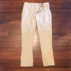 J Crew Bedford Linen-Cotton Khaki Chinos